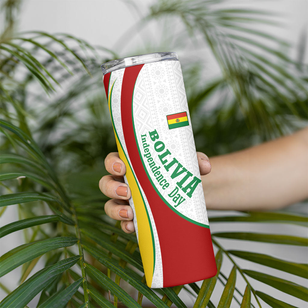 Bolivia Independence Day Map Flag Skinny Tumbler Freedom Heritage National Coat Of Arms Accents