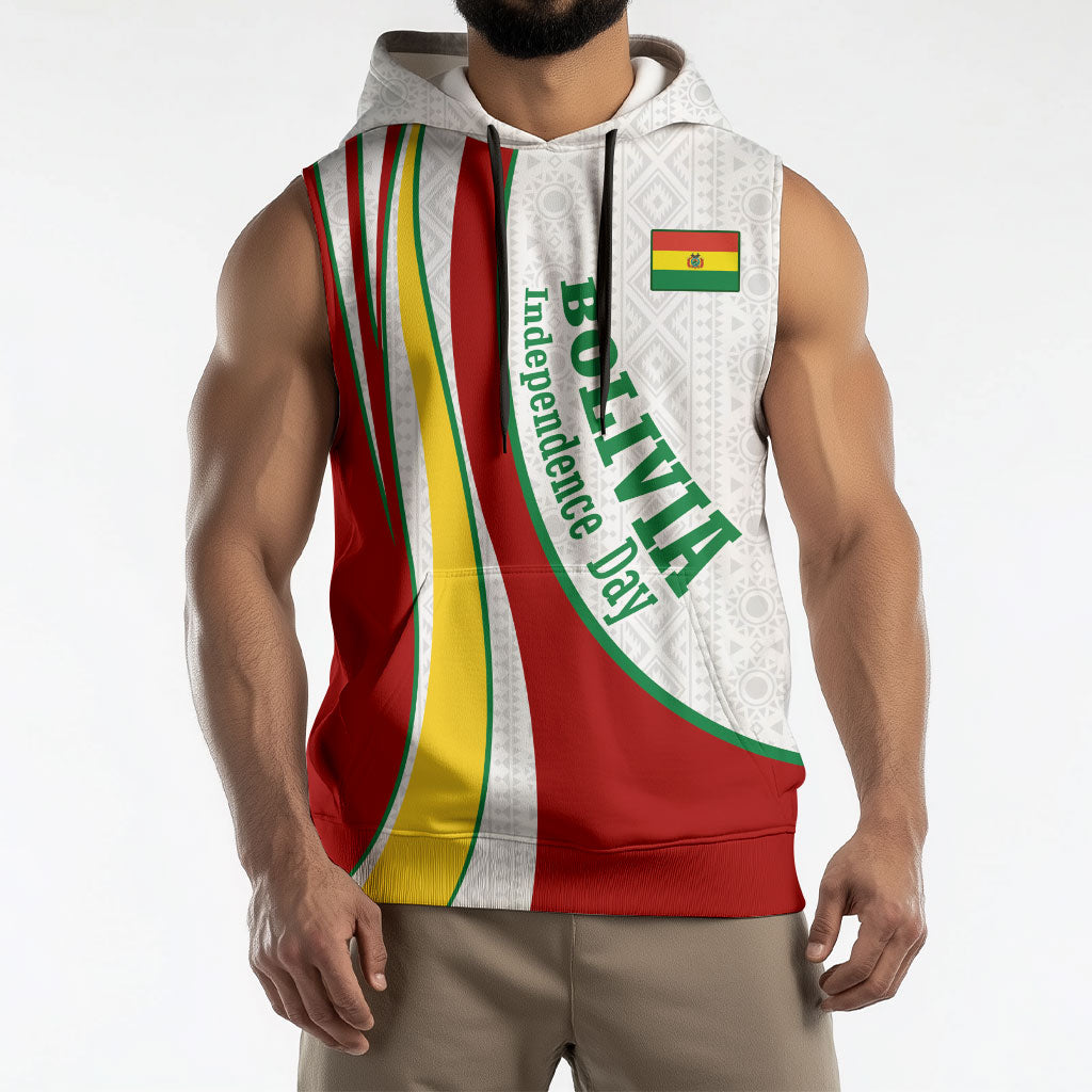 Bolivia Independence Day Map Flag Sleeveless Hoodie Freedom Heritage National Coat Of Arms Accents