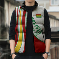 Bolivia Independence Day Map Flag Sleeveless Puffer Jacket Freedom Heritage National Coat Of Arms Accents