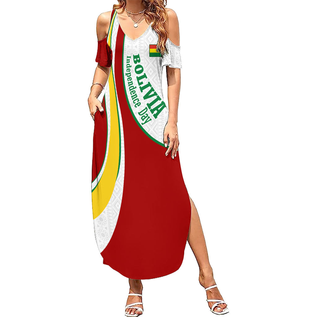 Bolivia Independence Day Map Flag Summer Maxi Dress Freedom Heritage National Coat Of Arms Accents