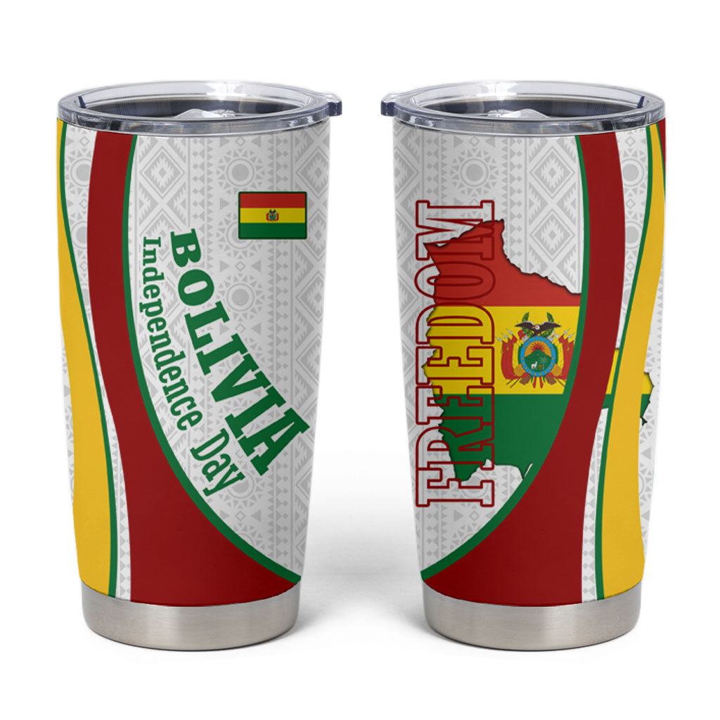 Bolivia Independence Day Map Flag Tumbler Cup Freedom Heritage National Coat Of Arms Accents