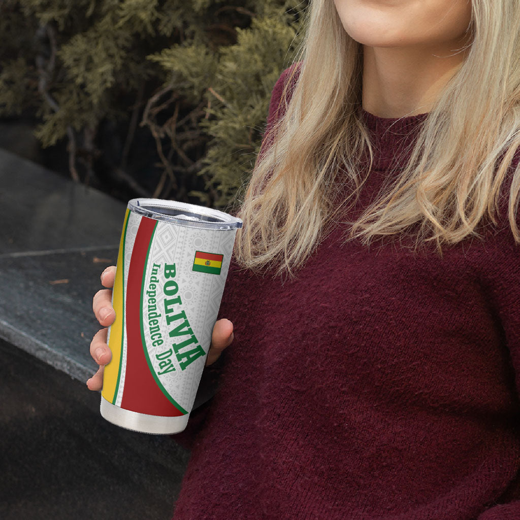 Bolivia Independence Day Map Flag Tumbler Cup Freedom Heritage National Coat Of Arms Accents