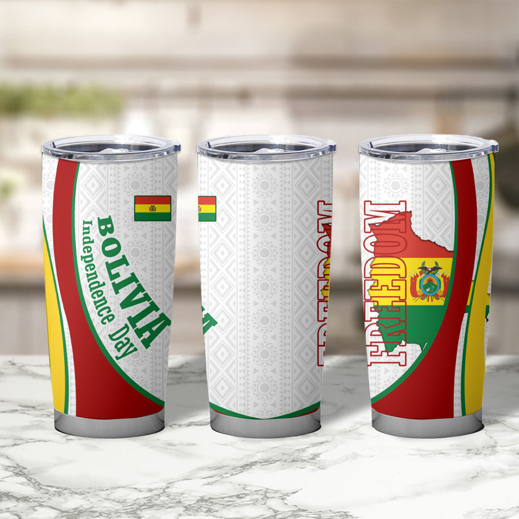 Bolivia Independence Day Map Flag Tumbler Cup Freedom Heritage National Coat Of Arms Accents