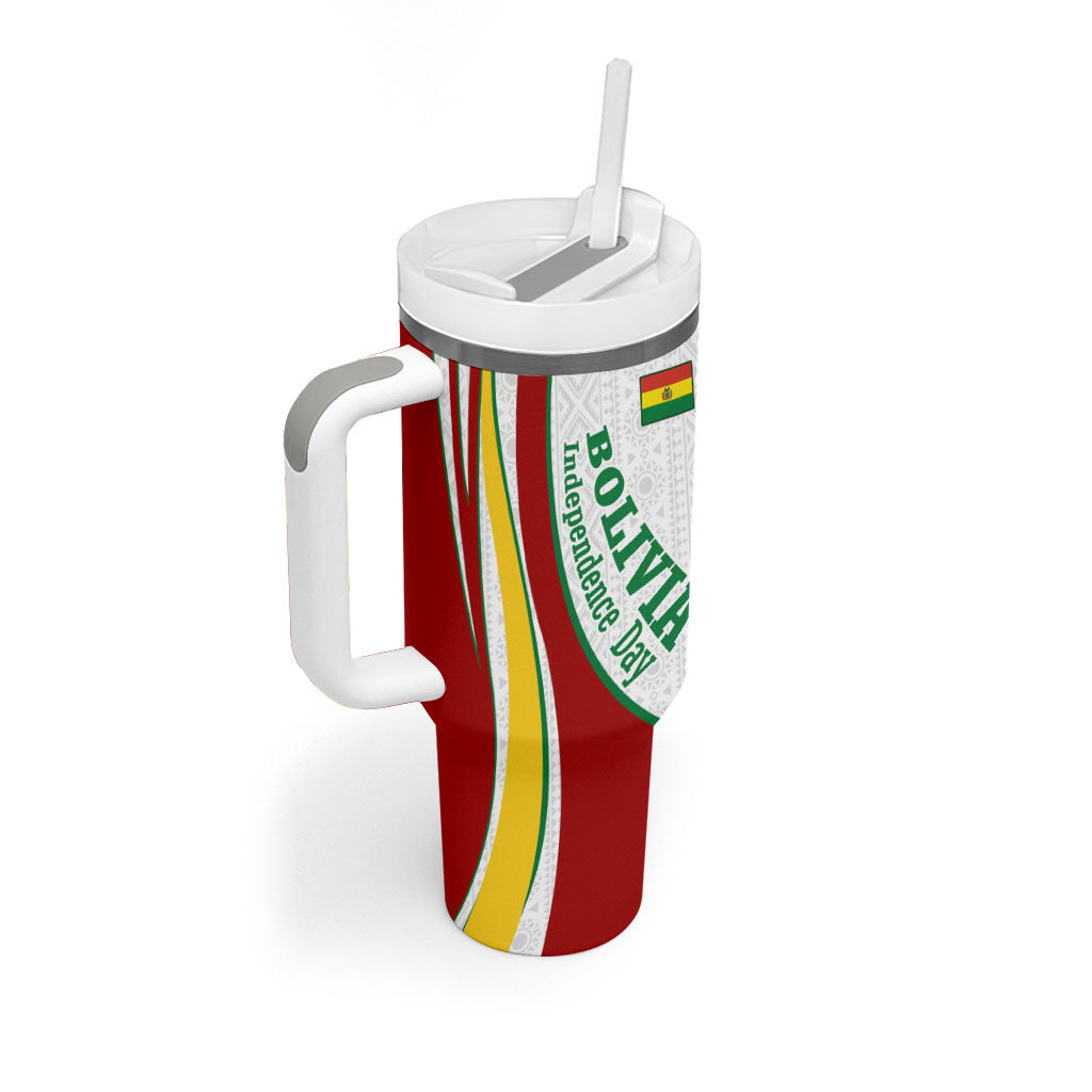 Bolivia Independence Day Map Flag Tumbler With Handle Freedom Heritage National Coat Of Arms Accents