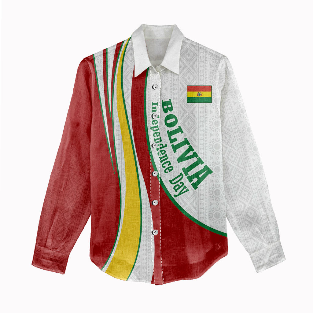 Bolivia Independence Day Map Flag Women Casual Shirt Freedom Heritage National Coat Of Arms Accents