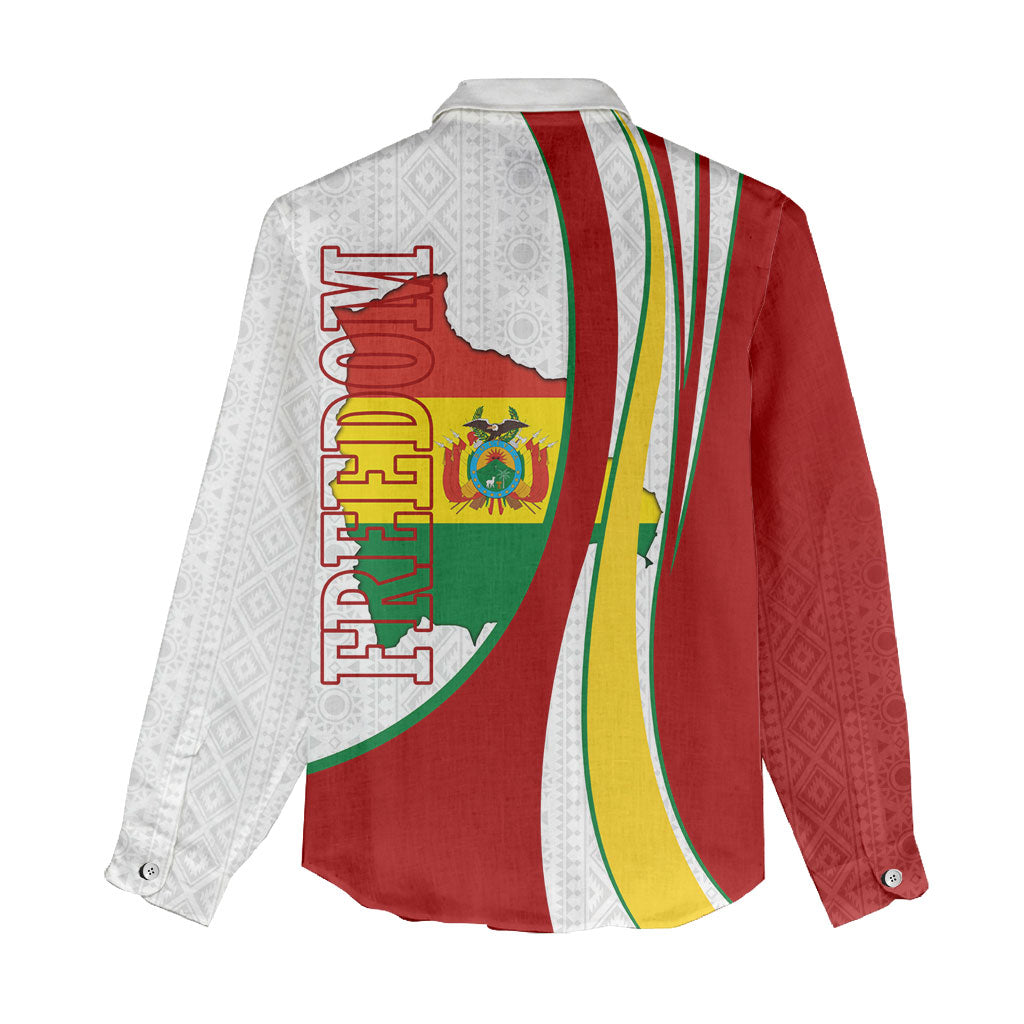 Bolivia Independence Day Map Flag Women Casual Shirt Freedom Heritage National Coat Of Arms Accents