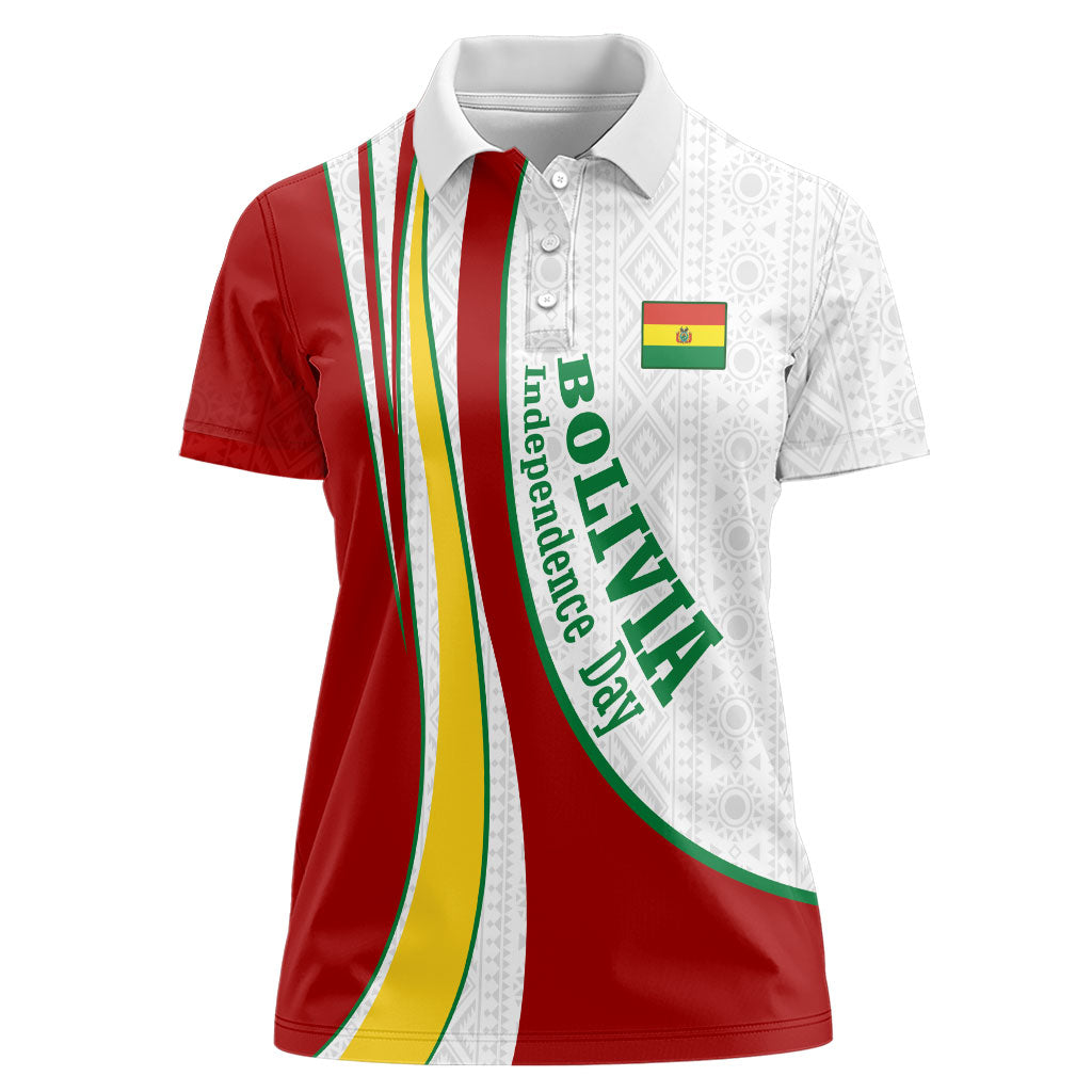 Bolivia Independence Day Map Flag Women Polo Shirt Freedom Heritage National Coat Of Arms Accents