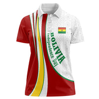 Bolivia Independence Day Map Flag Women Polo Shirt Freedom Heritage National Coat Of Arms Accents