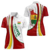 Bolivia Independence Day Map Flag Women Polo Shirt Freedom Heritage National Coat Of Arms Accents