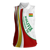 Bolivia Independence Day Map Flag Women Sleeveless Polo Shirt Freedom Heritage National Coat Of Arms Accents