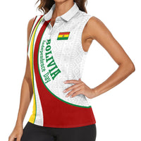 Bolivia Independence Day Map Flag Women Sleeveless Polo Shirt Freedom Heritage National Coat Of Arms Accents