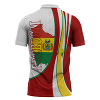 Bolivia Independence Day Map Flag Zipper Polo Shirt Freedom Heritage National Coat Of Arms Accents