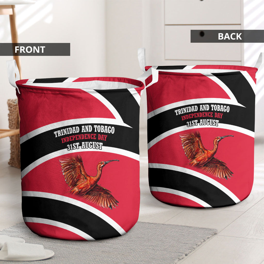 Trinidad And Tobago Independence Day Scarlet Ibis Laundry Basket Steelpan Heritage National Flag