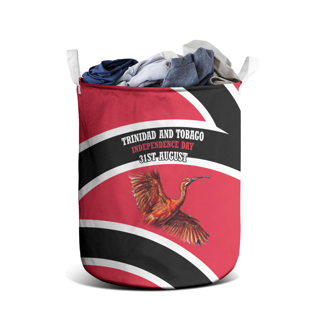 Trinidad And Tobago Independence Day Scarlet Ibis Laundry Basket Steelpan Heritage National Flag
