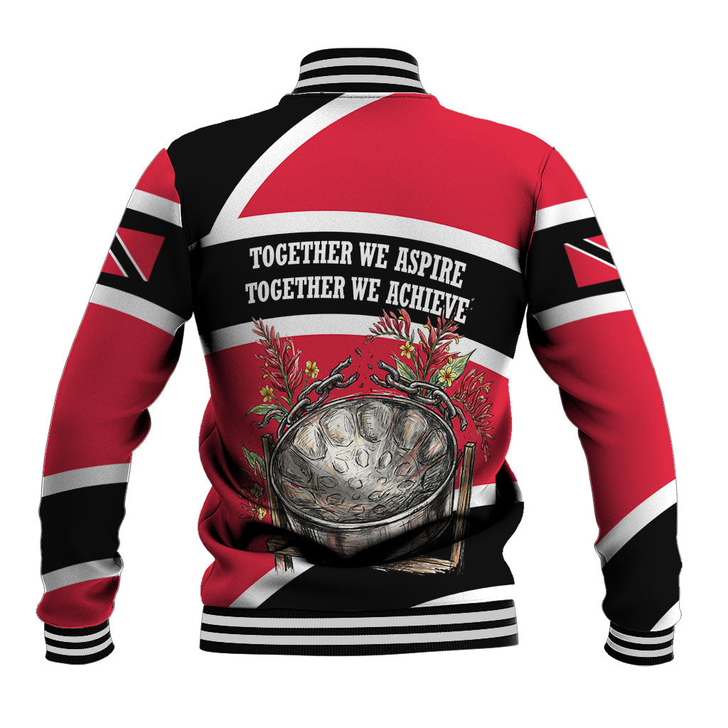 Trinidad And Tobago Independence Day Scarlet Ibis Baseball Jacket Steelpan Heritage National Flag
