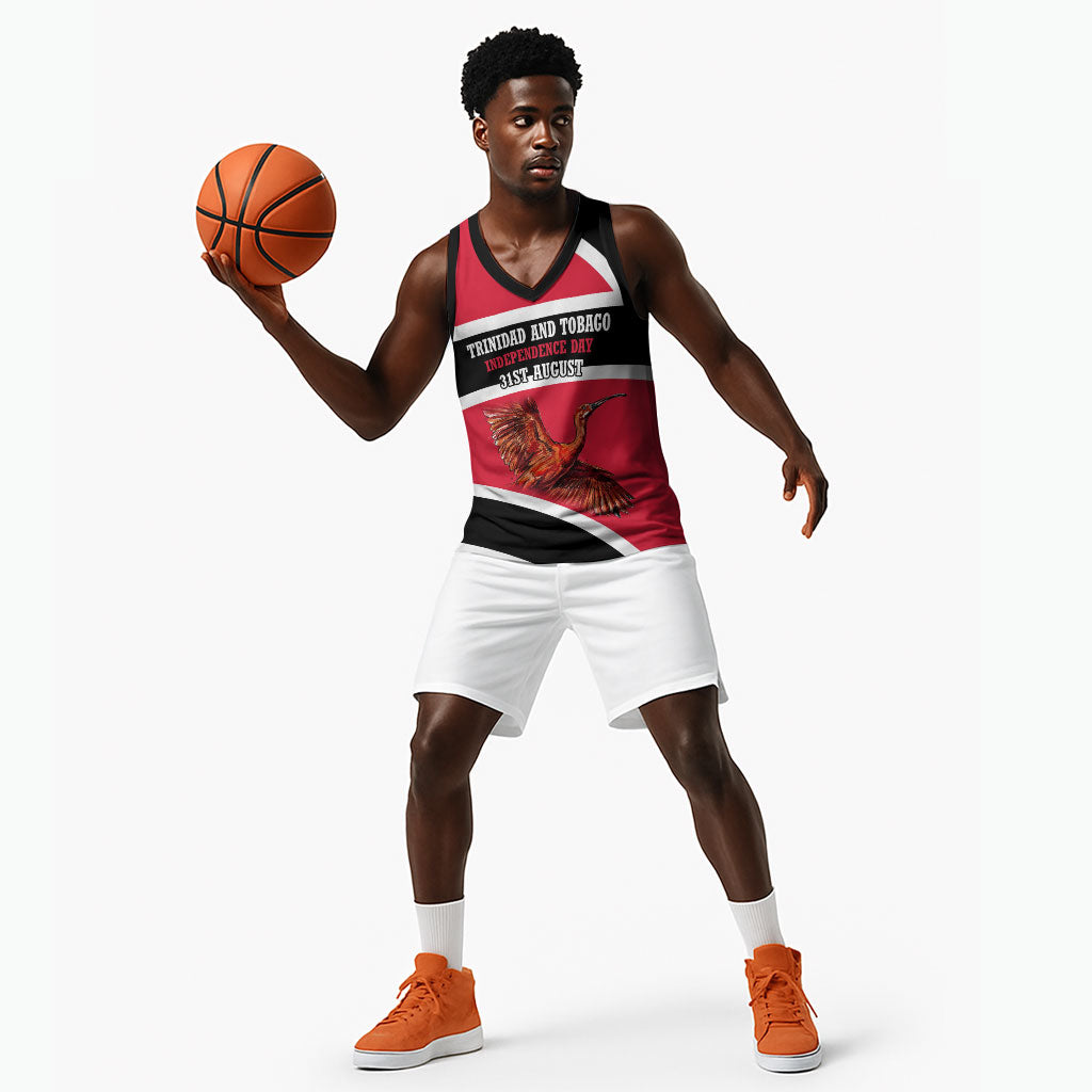 Trinidad And Tobago Independence Day Scarlet Ibis Basketball Jersey Steelpan Heritage National Flag
