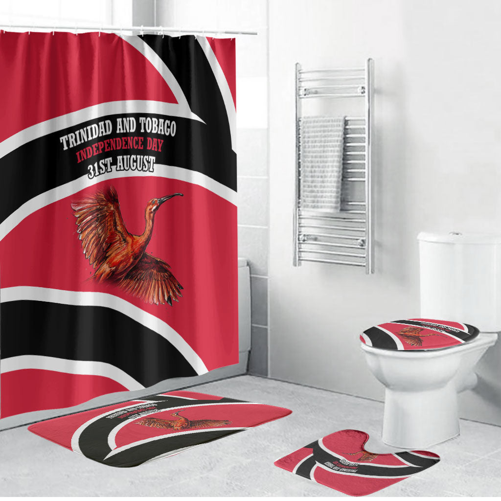 Trinidad And Tobago Independence Day Scarlet Ibis Bathroom Set Steelpan Heritage National Flag