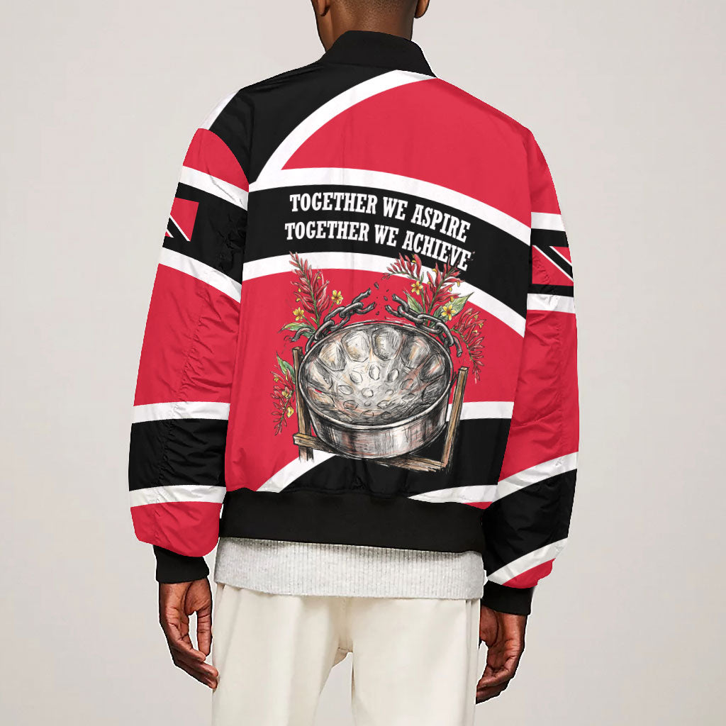 Trinidad And Tobago Independence Day Scarlet Ibis Bomber Jacket Steelpan Heritage National Flag