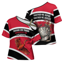 Trinidad And Tobago Independence Day Scarlet Ibis Cross Shoulder Shirt Steelpan Heritage National Flag