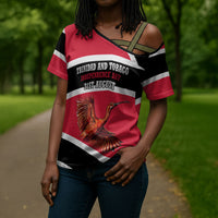 Trinidad And Tobago Independence Day Scarlet Ibis Cross Shoulder Shirt Steelpan Heritage National Flag