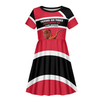 Trinidad And Tobago Independence Day Scarlet Ibis Kid Short Sleeve Dress Steelpan Heritage National Flag