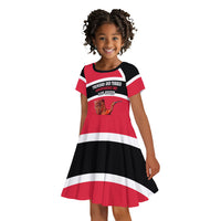 Trinidad And Tobago Independence Day Scarlet Ibis Kid Short Sleeve Dress Steelpan Heritage National Flag