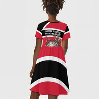 Trinidad And Tobago Independence Day Scarlet Ibis Kid Short Sleeve Dress Steelpan Heritage National Flag