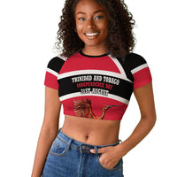 Trinidad And Tobago Independence Day Scarlet Ibis Raglan Cropped T shirt Steelpan Heritage National Flag