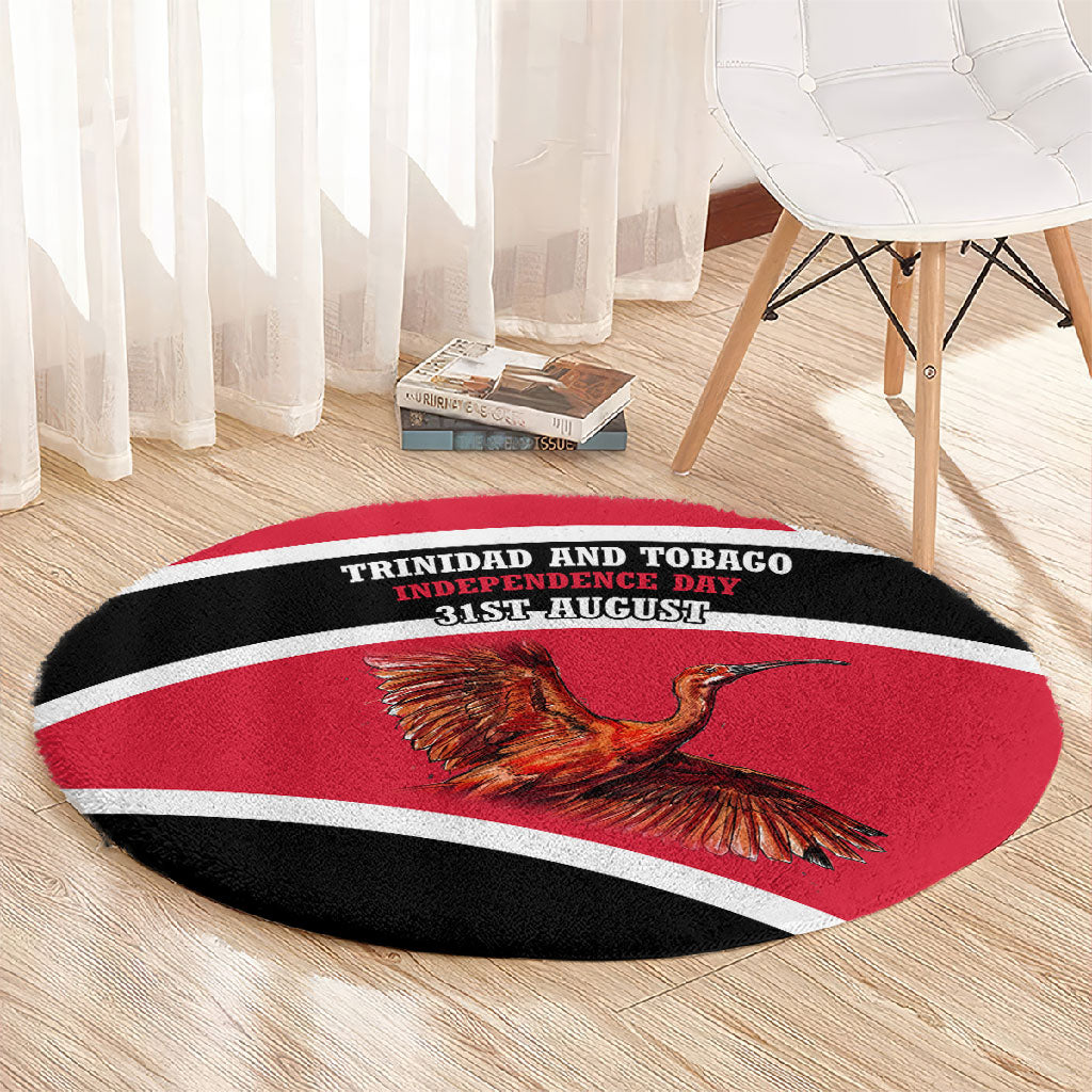 Trinidad And Tobago Independence Day Scarlet Ibis Round Carpet Steelpan Heritage National Flag