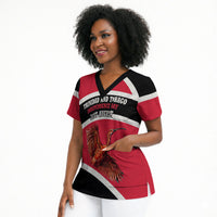 Trinidad And Tobago Independence Day Scarlet Ibis Scrub Top Steelpan Heritage National Flag