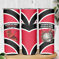 Trinidad And Tobago Independence Day Scarlet Ibis Skinny Tumbler Steelpan Heritage National Flag