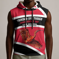 Trinidad And Tobago Independence Day Scarlet Ibis Sleeveless Hoodie Steelpan Heritage National Flag