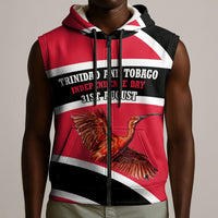 Trinidad And Tobago Independence Day Scarlet Ibis Sleeveless Zip Hoodie Steelpan Heritage National Flag