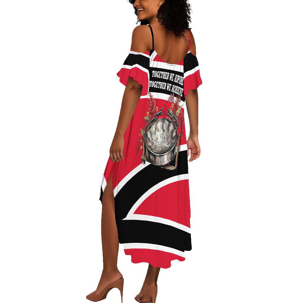 Trinidad And Tobago Independence Day Scarlet Ibis Summer Maxi Dress Steelpan Heritage National Flag