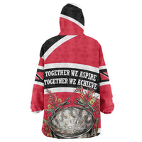 Trinidad And Tobago Independence Day Scarlet Ibis Wearable Blanket Hoodie Steelpan Heritage National Flag