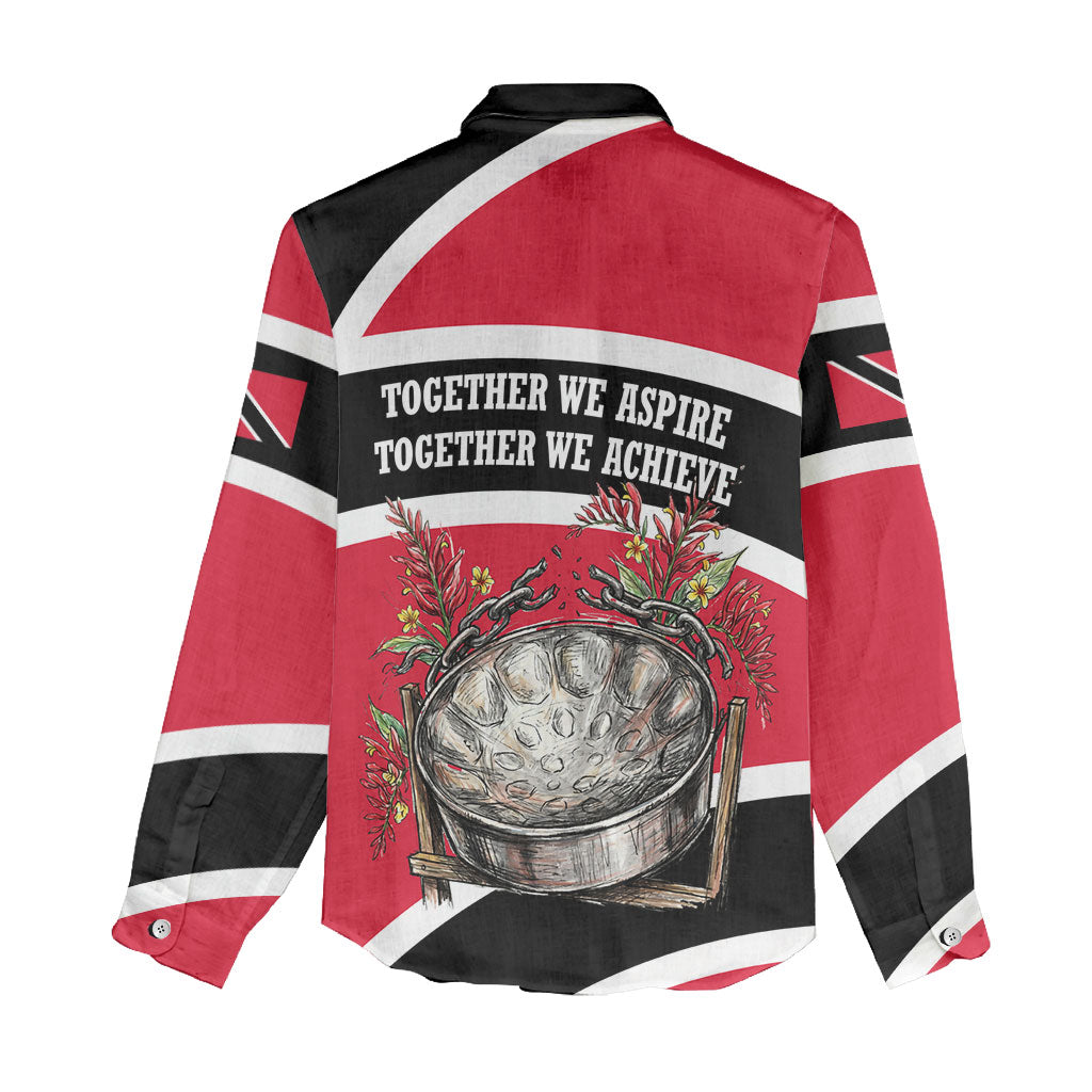 Trinidad And Tobago Independence Day Scarlet Ibis Women Casual Shirt Steelpan Heritage National Flag