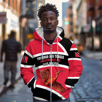 Trinidad And Tobago Independence Day Scarlet Ibis Zip Hoodie Steelpan Heritage National Flag