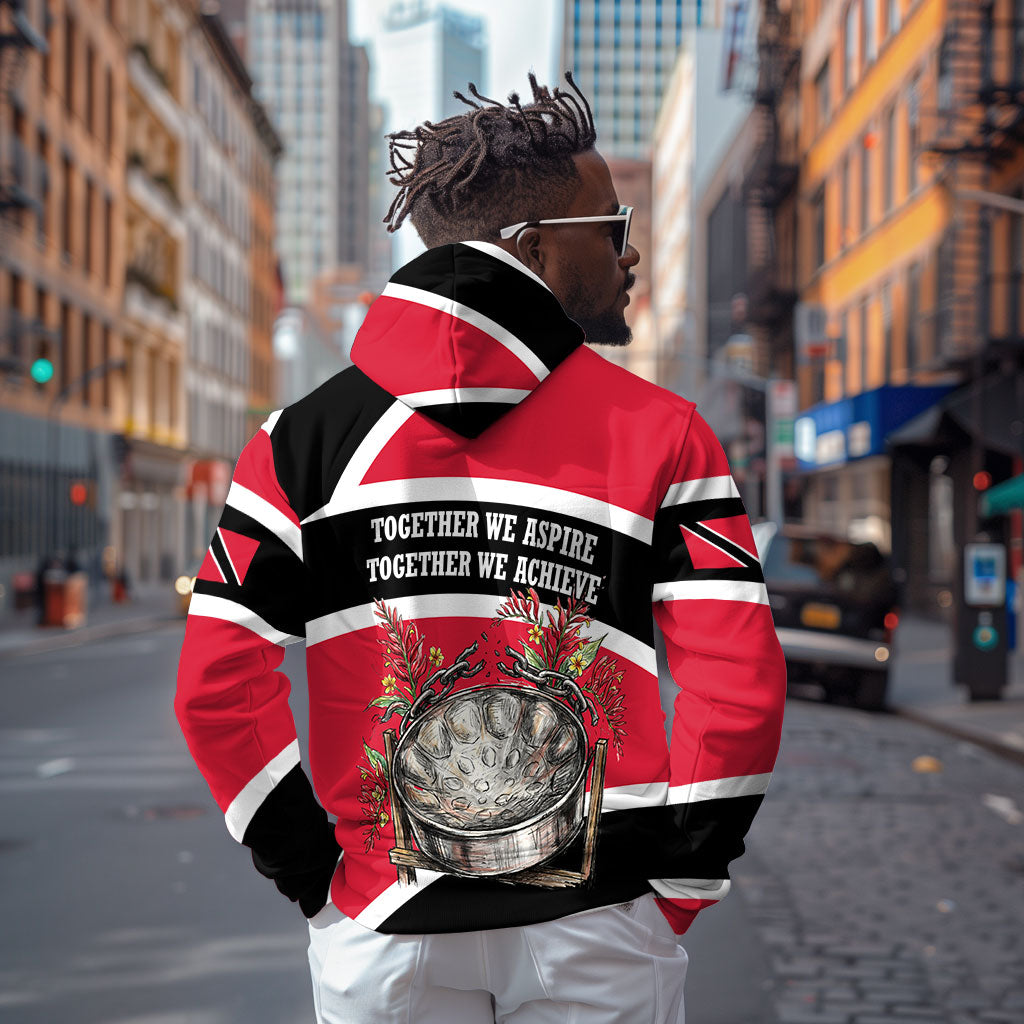 Trinidad And Tobago Independence Day Scarlet Ibis Zip Hoodie Steelpan Heritage National Flag