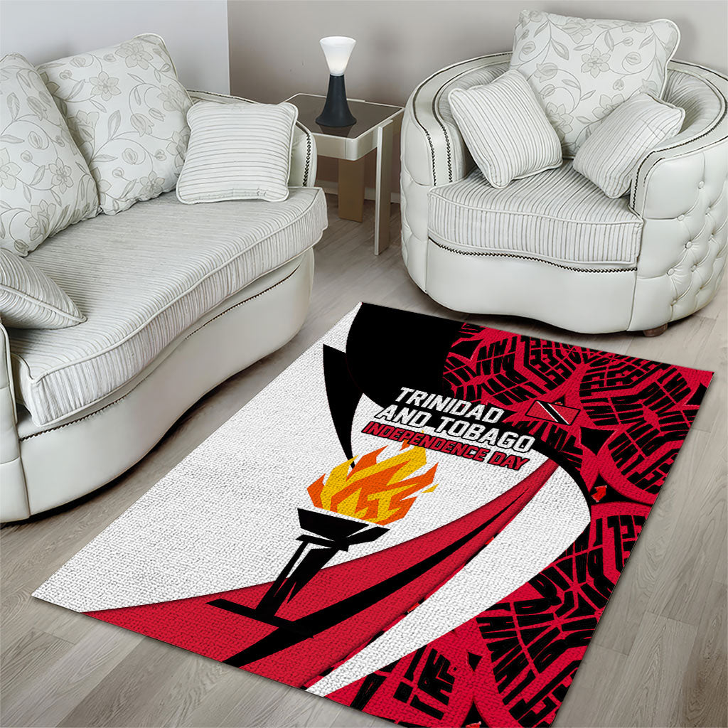 Trinidad And Tobago Independence Day Area Rug Freedom Torch Heritage Symbols
