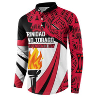 Trinidad And Tobago Independence Day Button Sweatshirt Freedom Torch Heritage Symbols