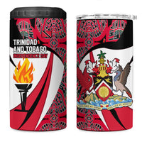 Trinidad And Tobago Independence Day 4 in 1 Can Cooler Tumbler Freedom Torch Heritage Symbols