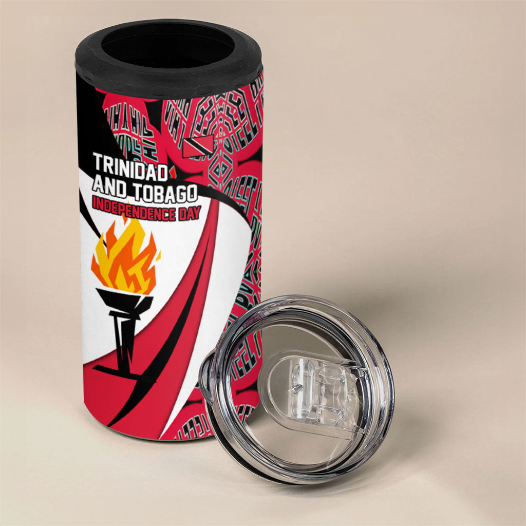Trinidad And Tobago Independence Day 4 in 1 Can Cooler Tumbler Freedom Torch Heritage Symbols