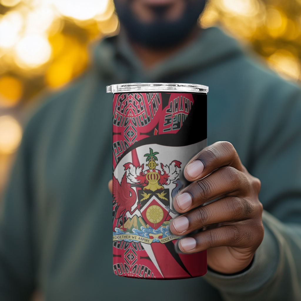 Trinidad And Tobago Independence Day 4 in 1 Can Cooler Tumbler Freedom Torch Heritage Symbols