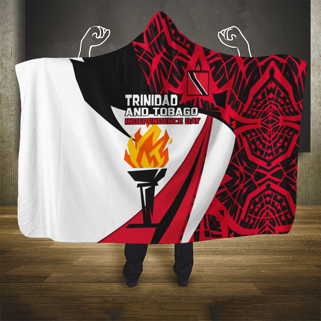 Trinidad And Tobago Independence Day Hooded Blanket Freedom Torch Heritage Symbols