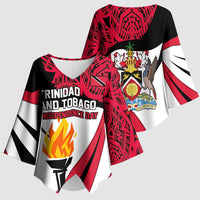 Trinidad And Tobago Independence Day Kimono Sleeve Blouse Freedom Torch Heritage Symbols