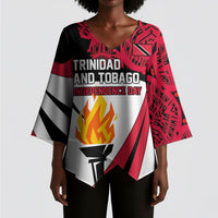 Trinidad And Tobago Independence Day Kimono Sleeve Blouse Freedom Torch Heritage Symbols