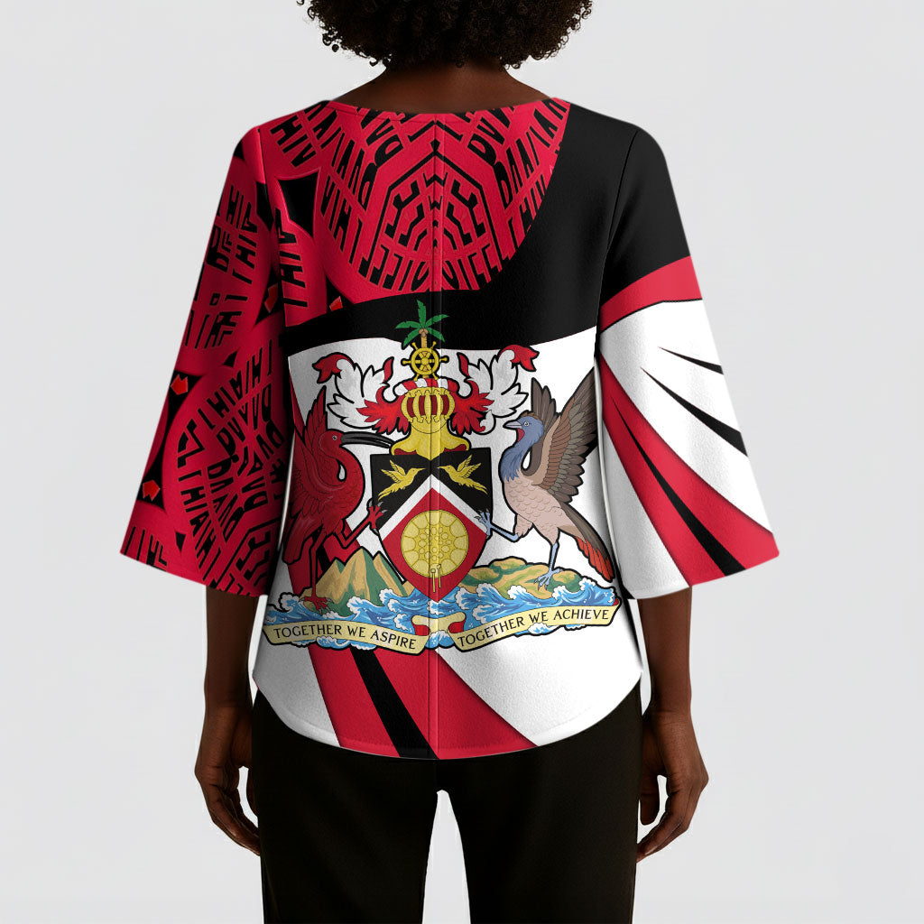 Trinidad And Tobago Independence Day Kimono Sleeve Blouse Freedom Torch Heritage Symbols