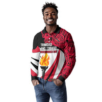 Trinidad And Tobago Independence Day Long Sleeve Polo Shirt Freedom Torch Heritage Symbols