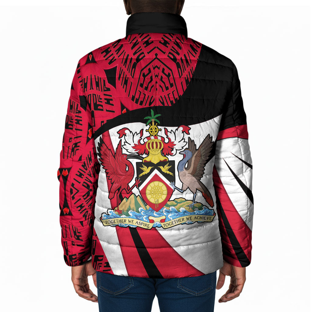 Trinidad And Tobago Independence Day Padded Jacket Freedom Torch Heritage Symbols