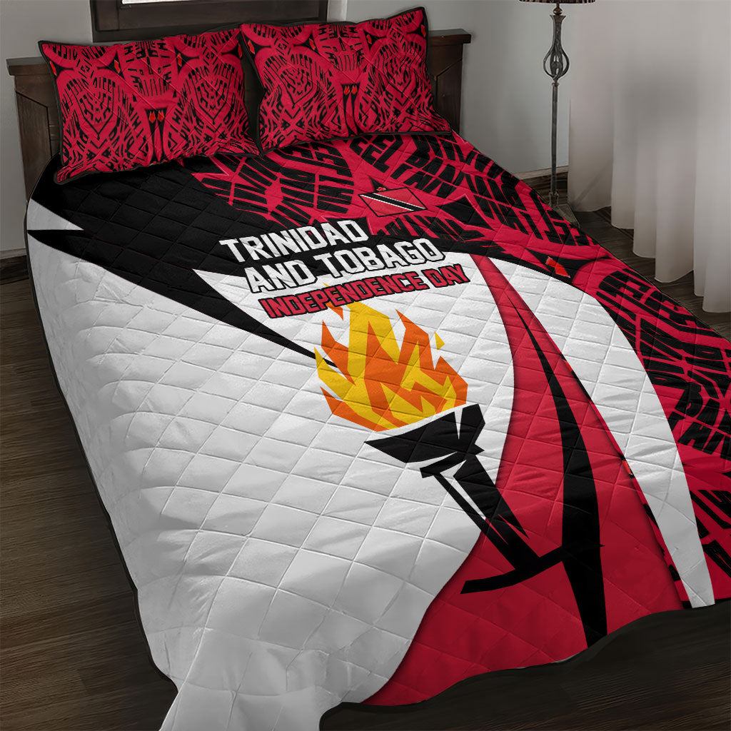 Trinidad And Tobago Independence Day Quilt Bed Set Freedom Torch Heritage Symbols